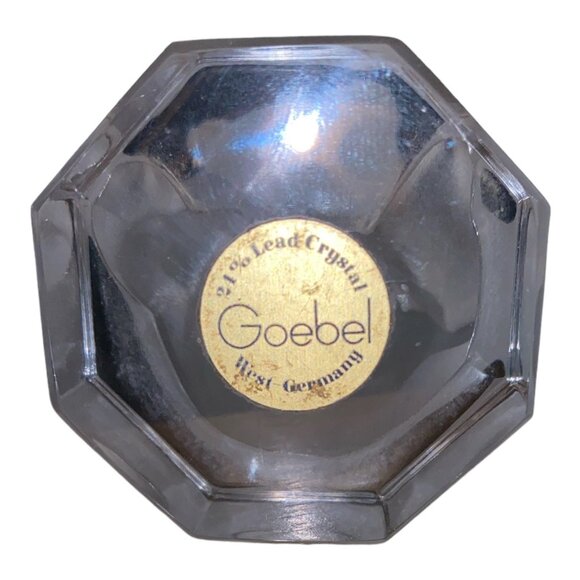 Goebel Bear Frosted Lead Crystal On Clear Faceted Base Vintage 3.75” Tall - Picture 4 of 4